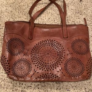 Boho Leather Tote